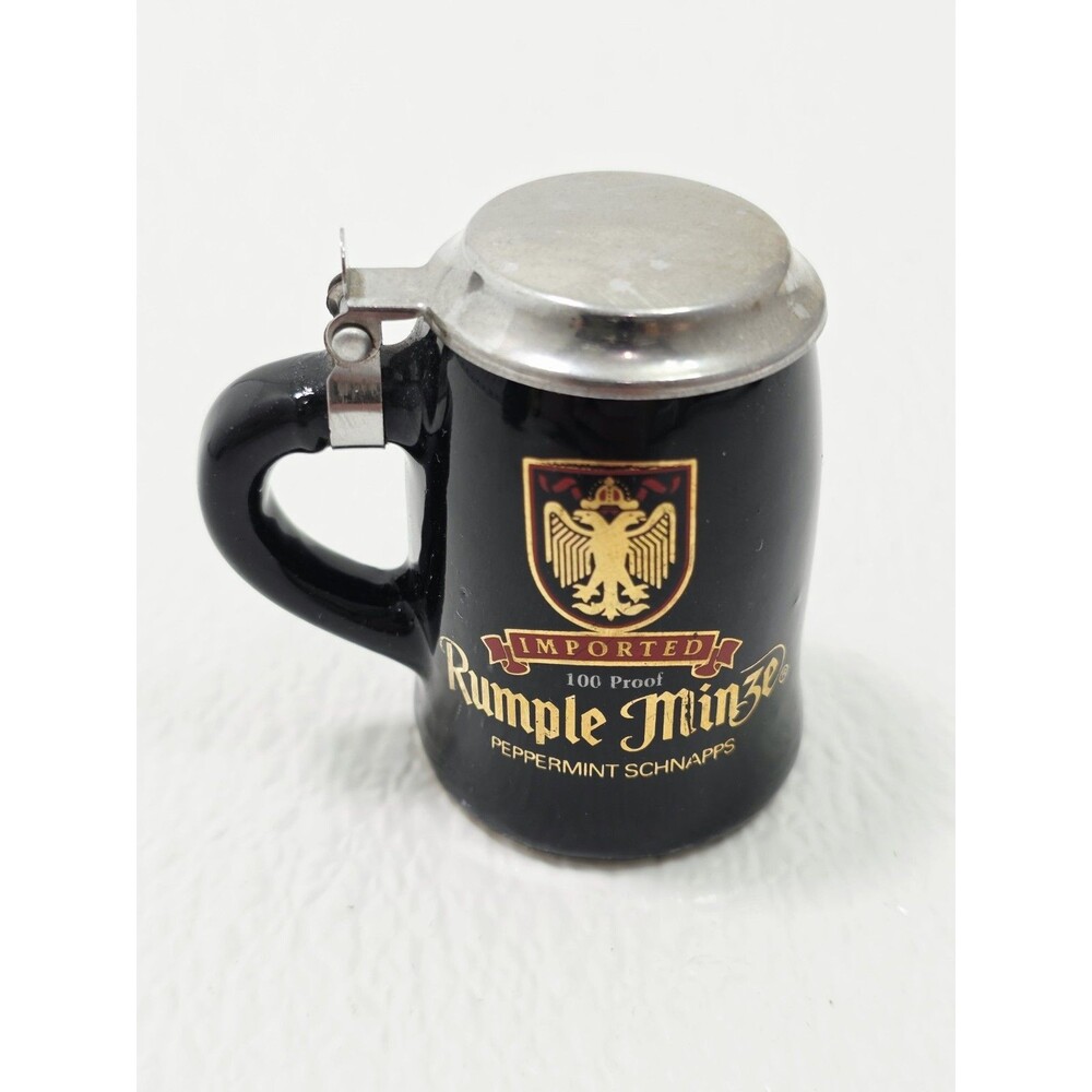 Vintage Rumple Minze Peppermint Schnapps Shot Glass Mini Beer Stein w/Lid